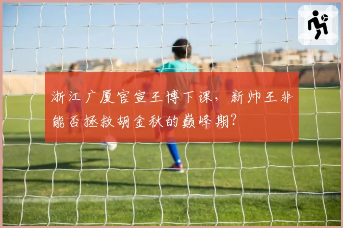 浙江广厦官宣王博下课，新帅王非能否拯救胡金秋的巅峰期？